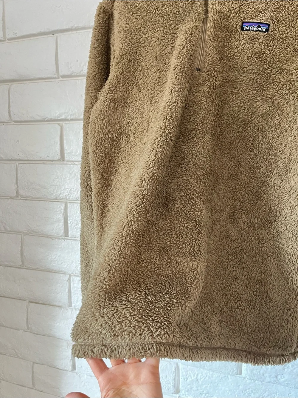 Patagonia Los Gatos 1/4 zip Fleece Tan Sweater Size Large